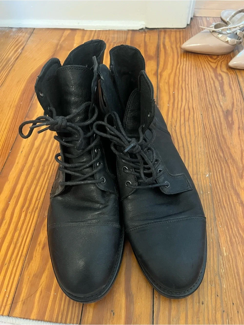 Aldo Black Men's Lace-Up Combat Boots